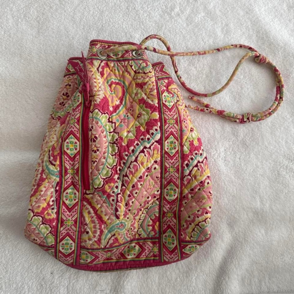 Vera Bradley pink paisley drawstring backpack
